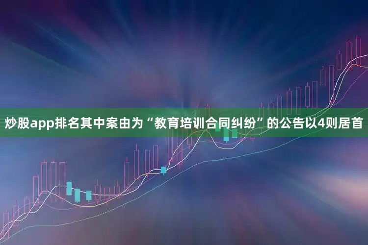 炒股app排名其中案由为“教育培训合同纠纷”的公告以4则居首
